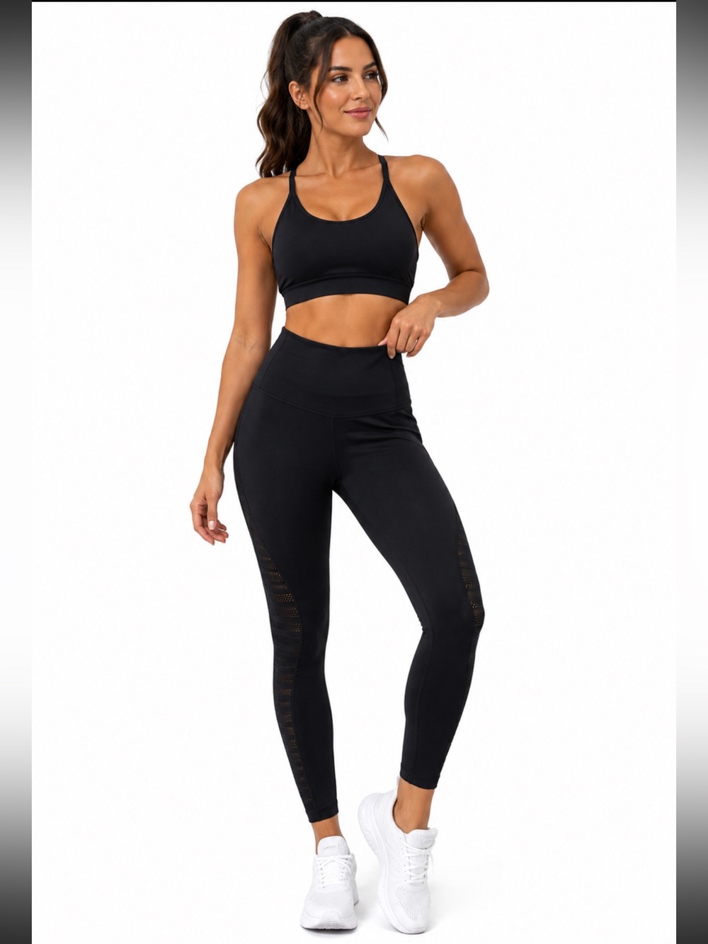 Xersion Women’s Black High Rise Mesh Panel Performance Leggings - Size XS